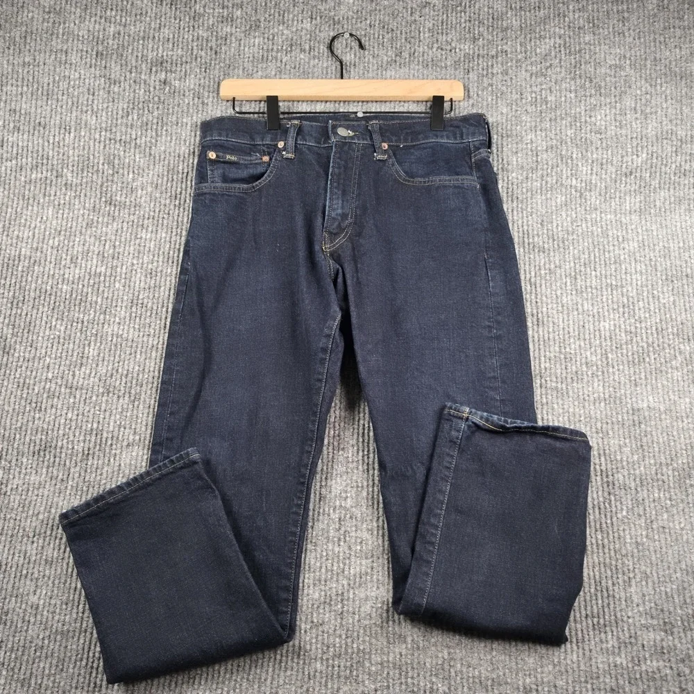 Polo Ralph Lauren Varick Slim Straight Jeans Mens 32x30 Dark Wash Stretch Casual